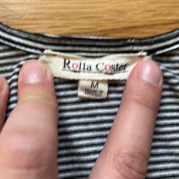 Rolla Coster Striped Faux Wrap Dress Size Medium - Picture 7 of 9